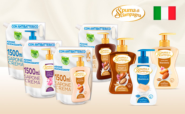 Антибактериальное жидкое мыло Spuma di Sciampagna. Новинка из Италии