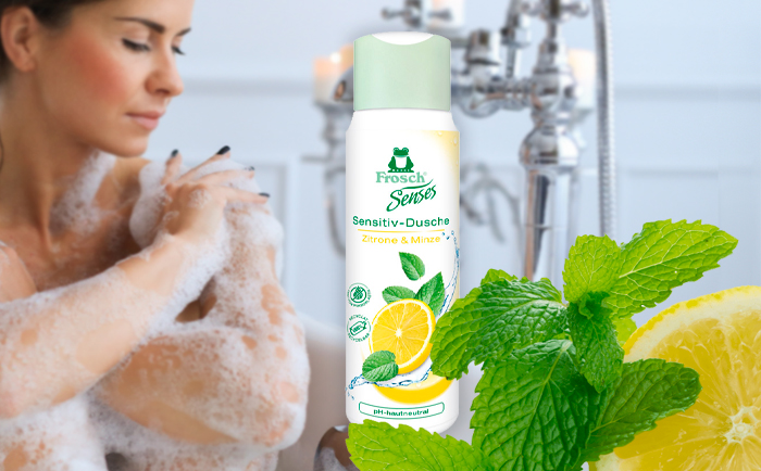 Гель для душа Сенситив Лимонная мята  Frosch. Новинка!