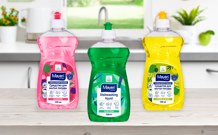 Средство для мытья посуды Mayeri All-Care. НОВИНКА