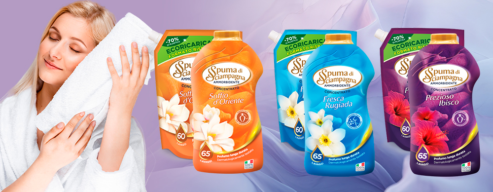 EUROMARKET представляет: эксклюзивную парфюмированную линейку кондиционеров для белья Spuma di Sciampagna