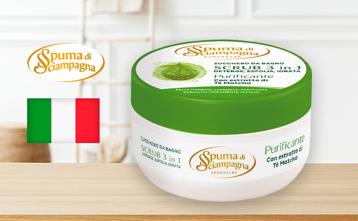 Новинка от Spuma di Sciampagna. Скраб для тела сахарный очищающий Матча